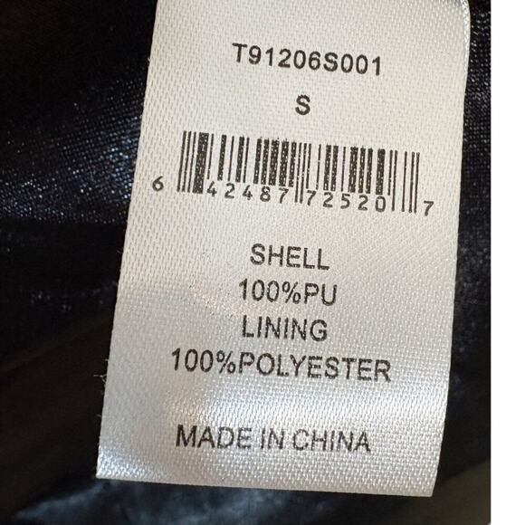 Tart Collection Kia Vegan Leather Blazer in Black Size Small - Picture 7 of 11